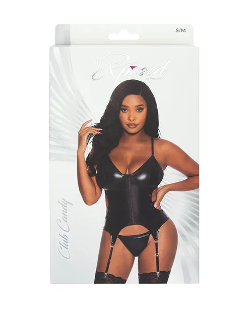 Vibrators Magic Moments Intl Club Candy Basque Cheeky Panty Black SM