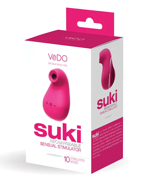 Vibrators Savvy Co VeDO Suki Rechargeable Vibrating Sucker Foxy Pink