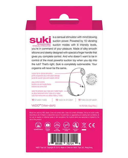 Vibrators Savvy Co VeDO Suki Rechargeable Vibrating Sucker Foxy Pink