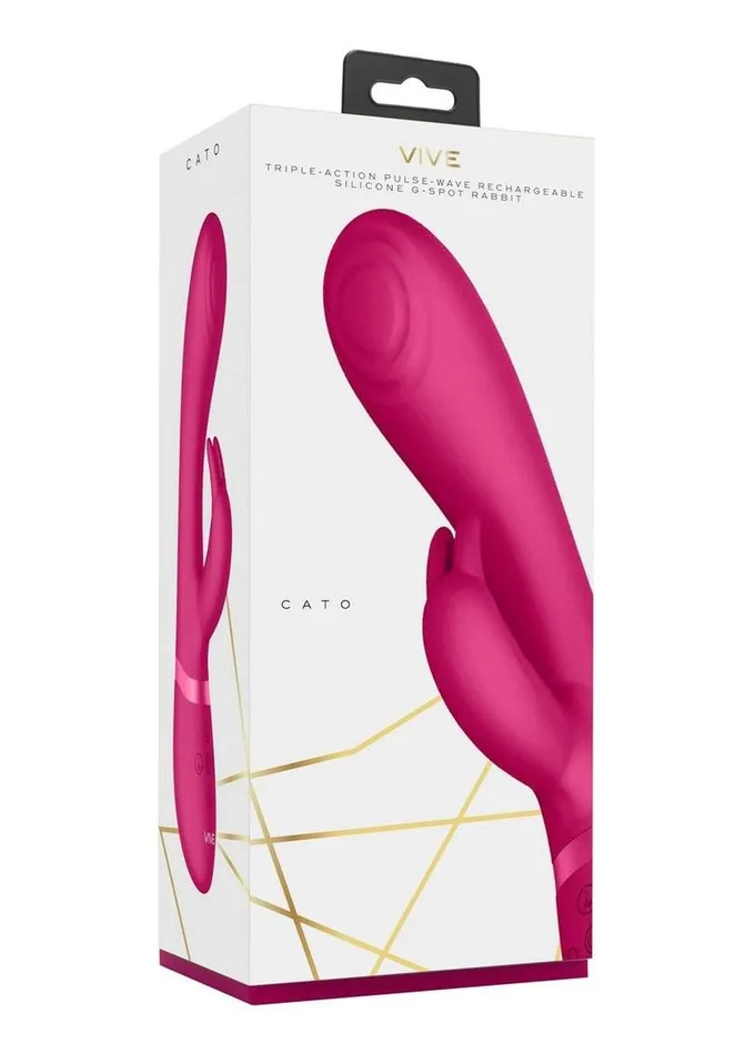 Vive by Shots Female Sex Toys Vive Cato Pulse Wave Rechargeable Silicone GSpot Rabbit Vibrator