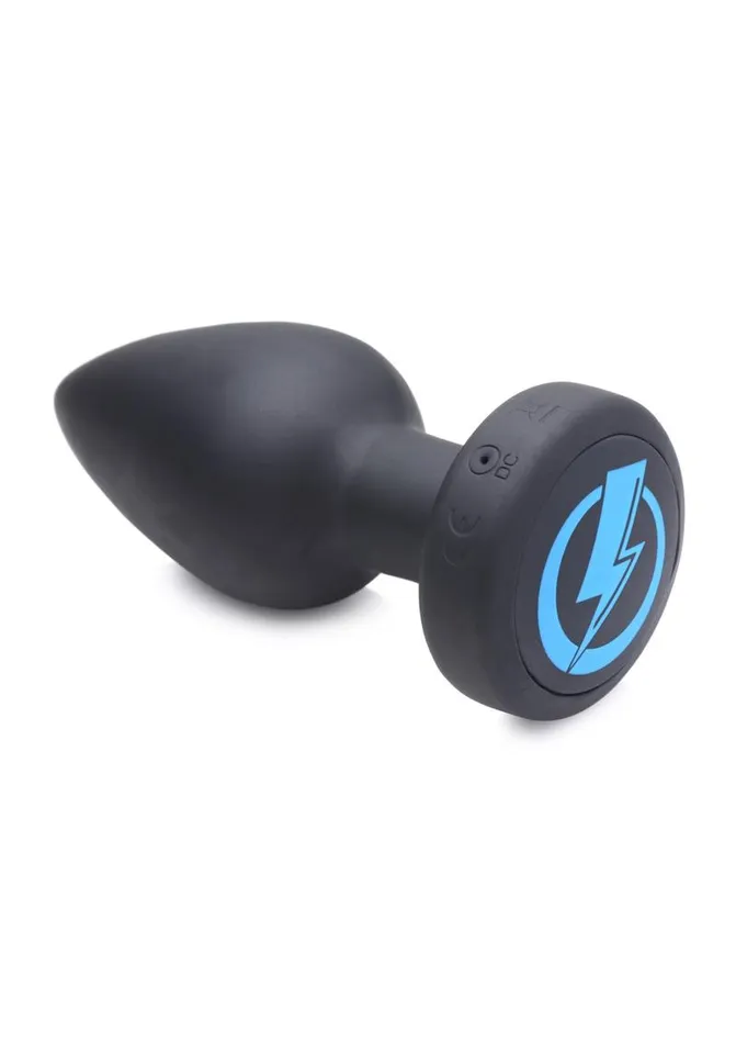 Zeus Electrosex Male Sex Toys Zeus Vibrating and EStim Silicone Rechargeable Anal Plug with Remote Control