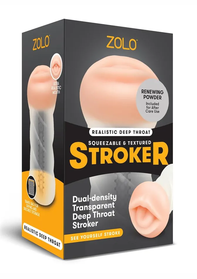 ZOLO Squeezable Deep Throat Masturbator Mouth Zolo Male Sex Toys